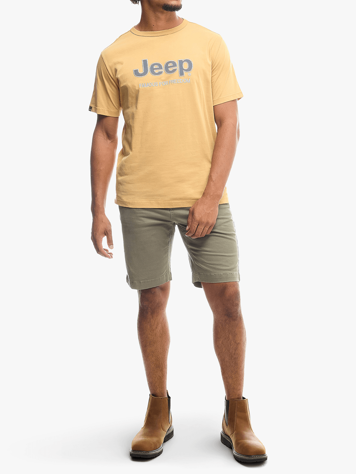 Jeep Mens Core Applique T-Shirt In Khaki