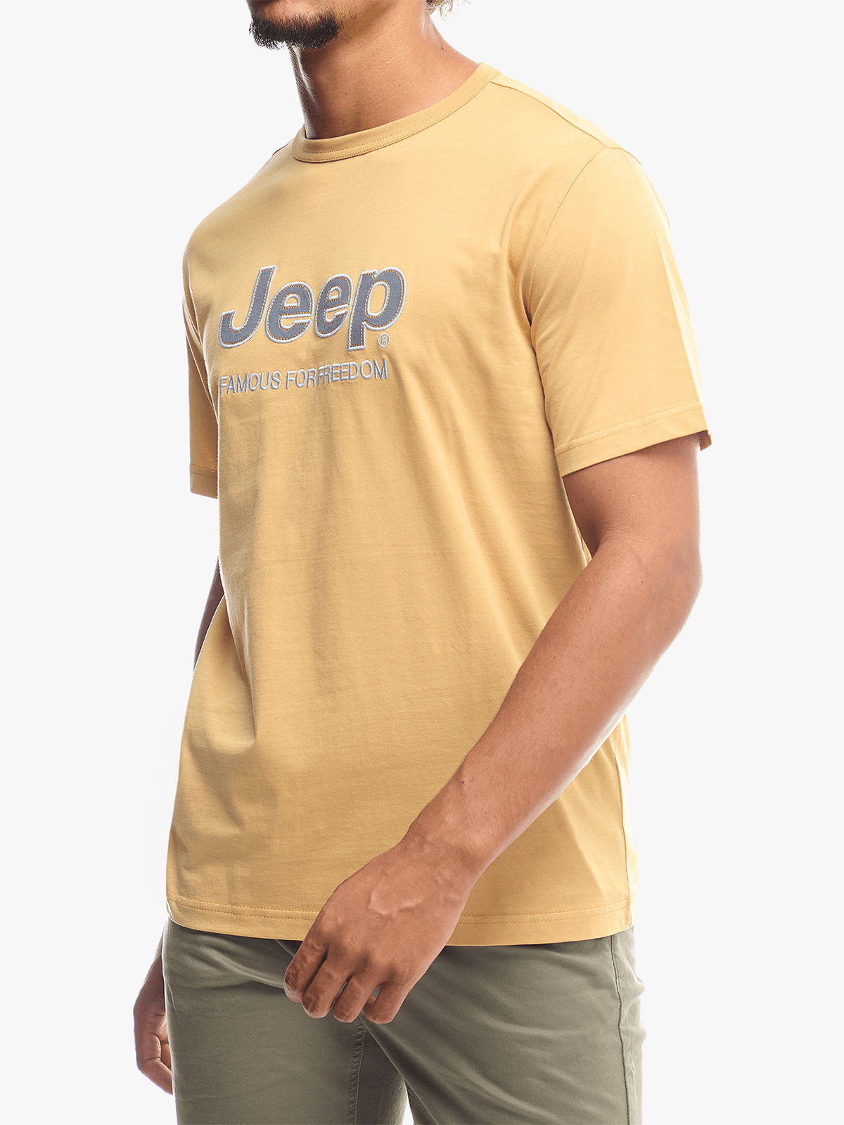 Jeep Mens Core Applique T-Shirt In Khaki