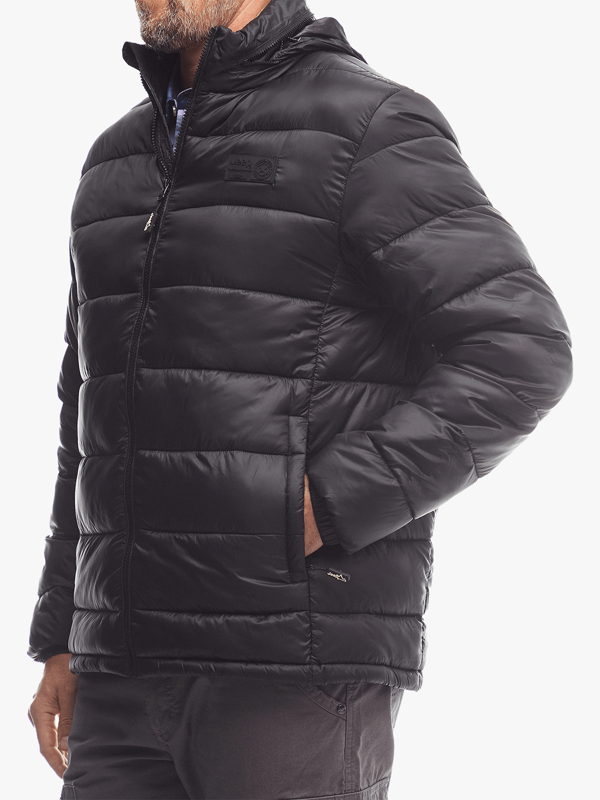 Jeep Mens Core Long Sleeve Puffer Jacket Black
