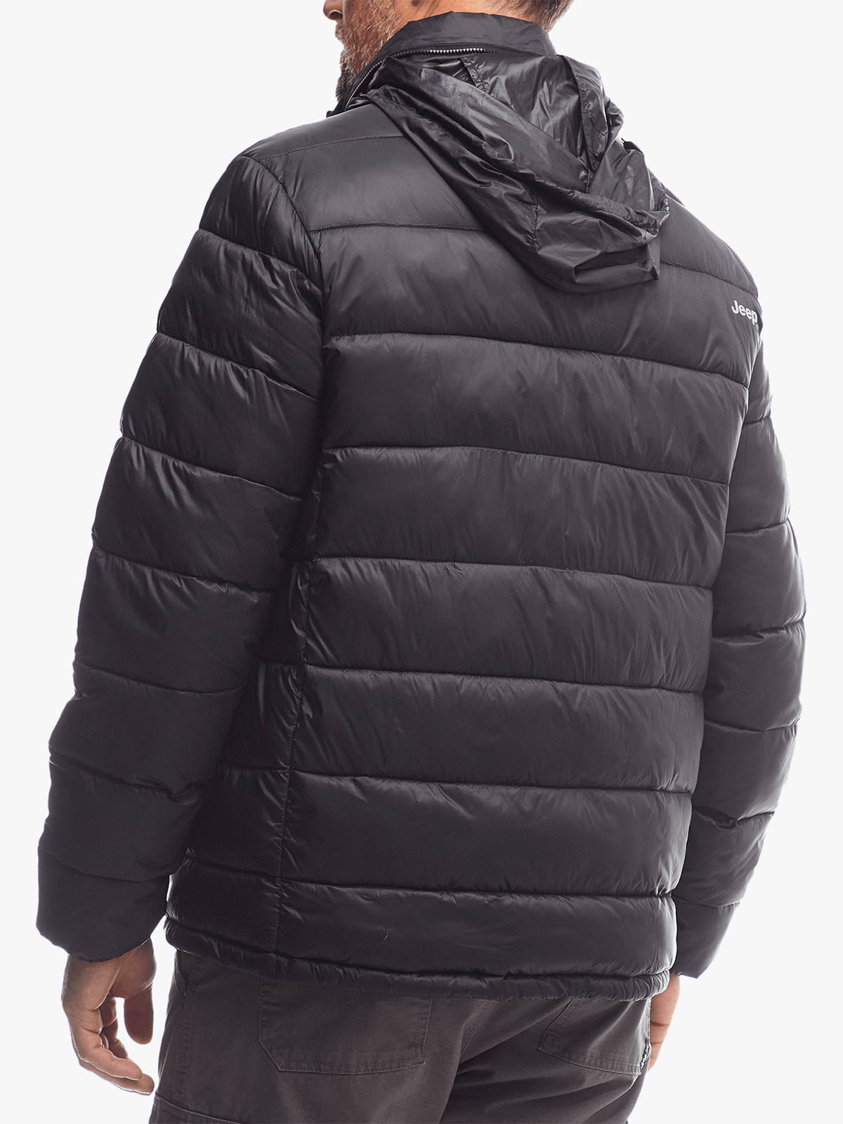 Jeep Mens Core Long Sleeve Puffer Jacket Black