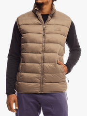 Jeep Mens Core Sleeveless Puffer Jacket Brown