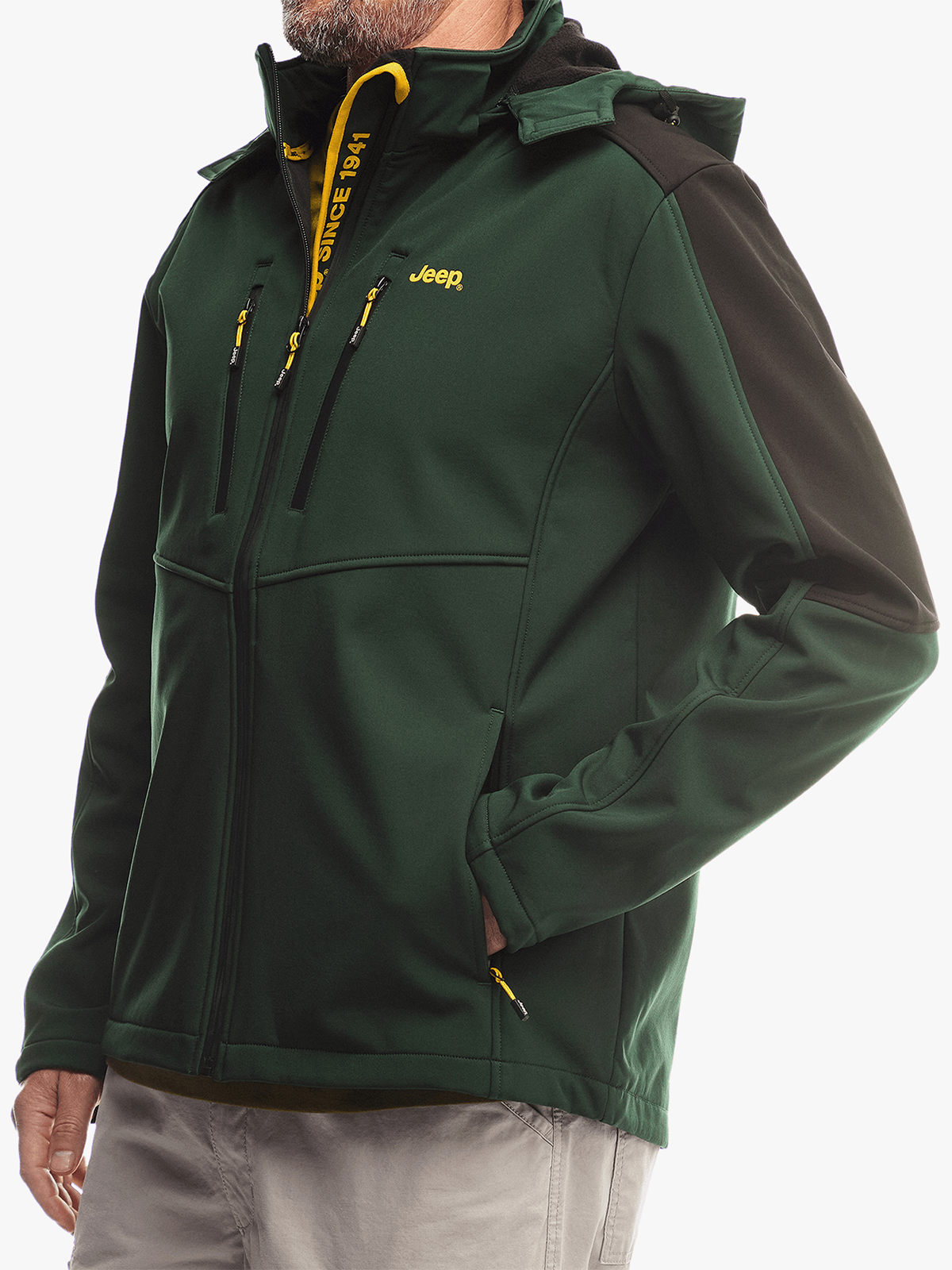 Jeep Mens Supporters Softshell Jacket Green