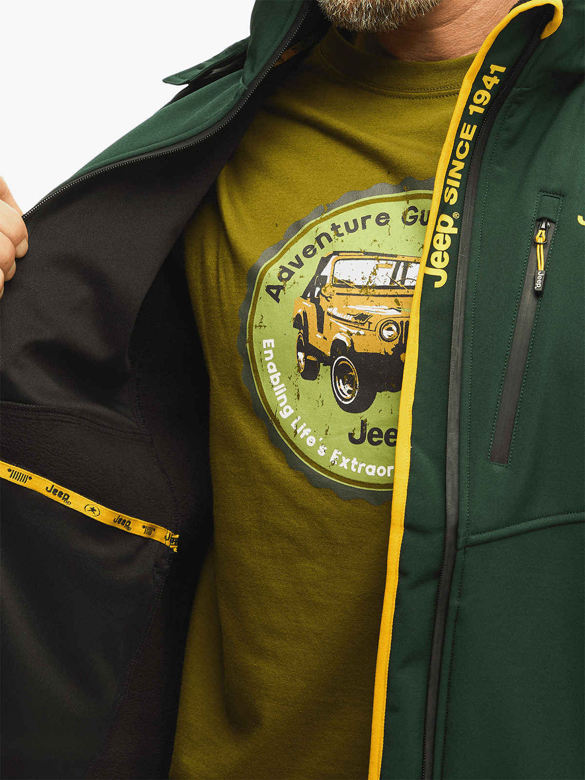 Jeep Mens Supporters Softshell Jacket Green