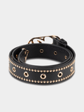 Sissy boy Womens  Main Girl Stud Belt In Black And Gold