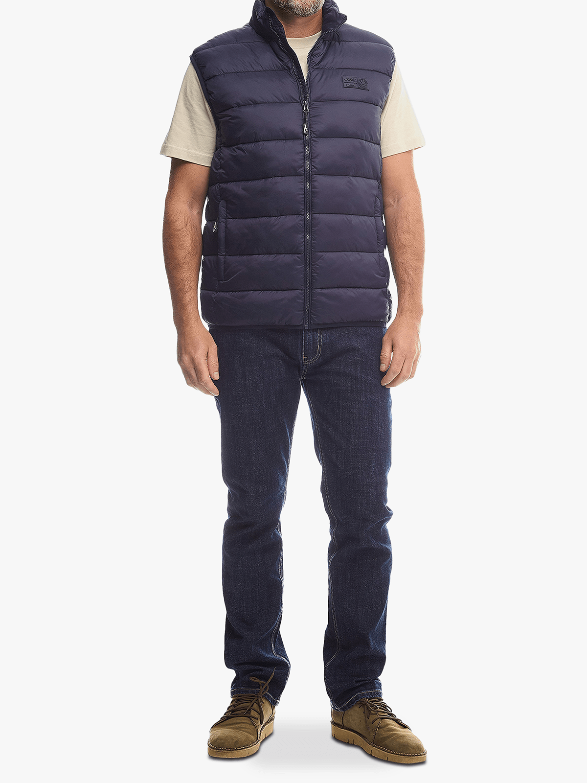 Jeep Mens Core Sleeveless Puffer Jacket  Navy
