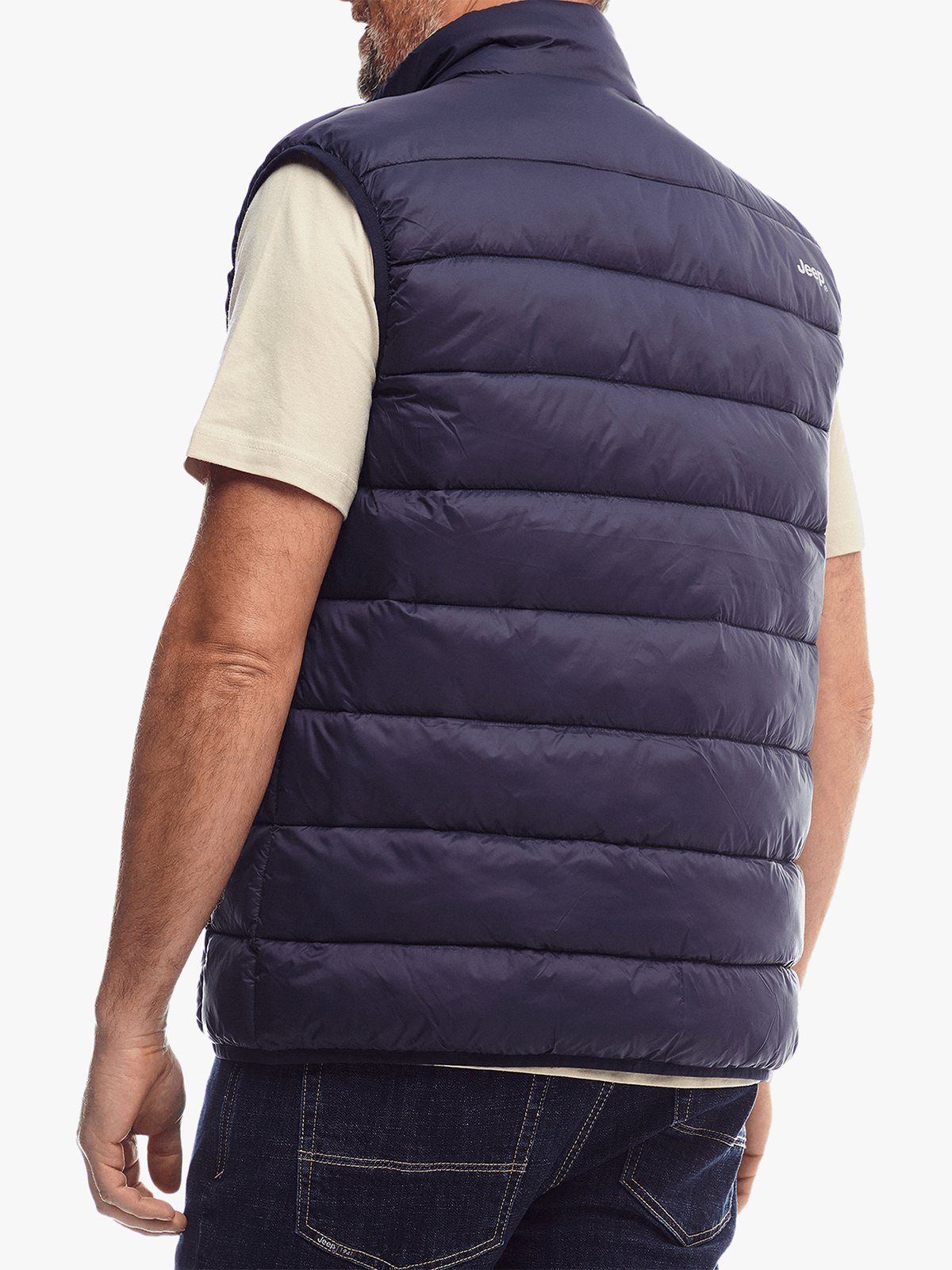 Jeep Mens Core Sleeveless Puffer Jacket  Navy