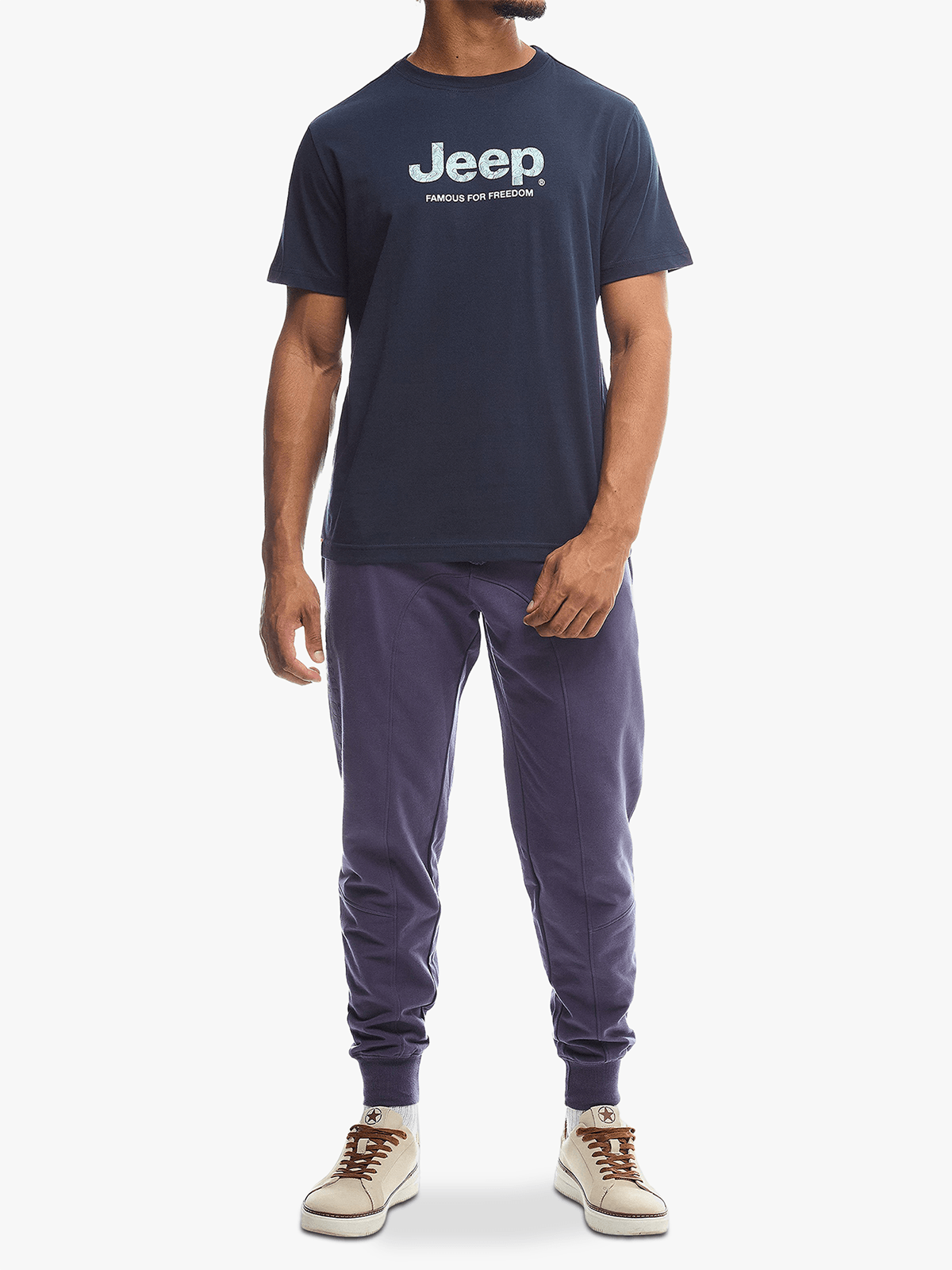 Jeep Mens Core Logo T-Shirt In Navy