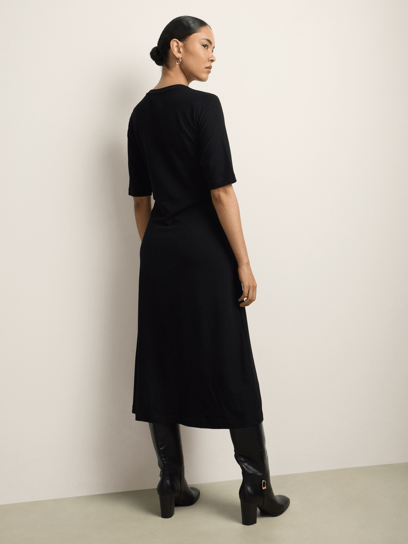 Polo Womens Melody Casual Wrap Dress In Black
