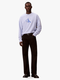 Calvin Klein Mens Premium Terry Monologo Sweatshirt In Lavender