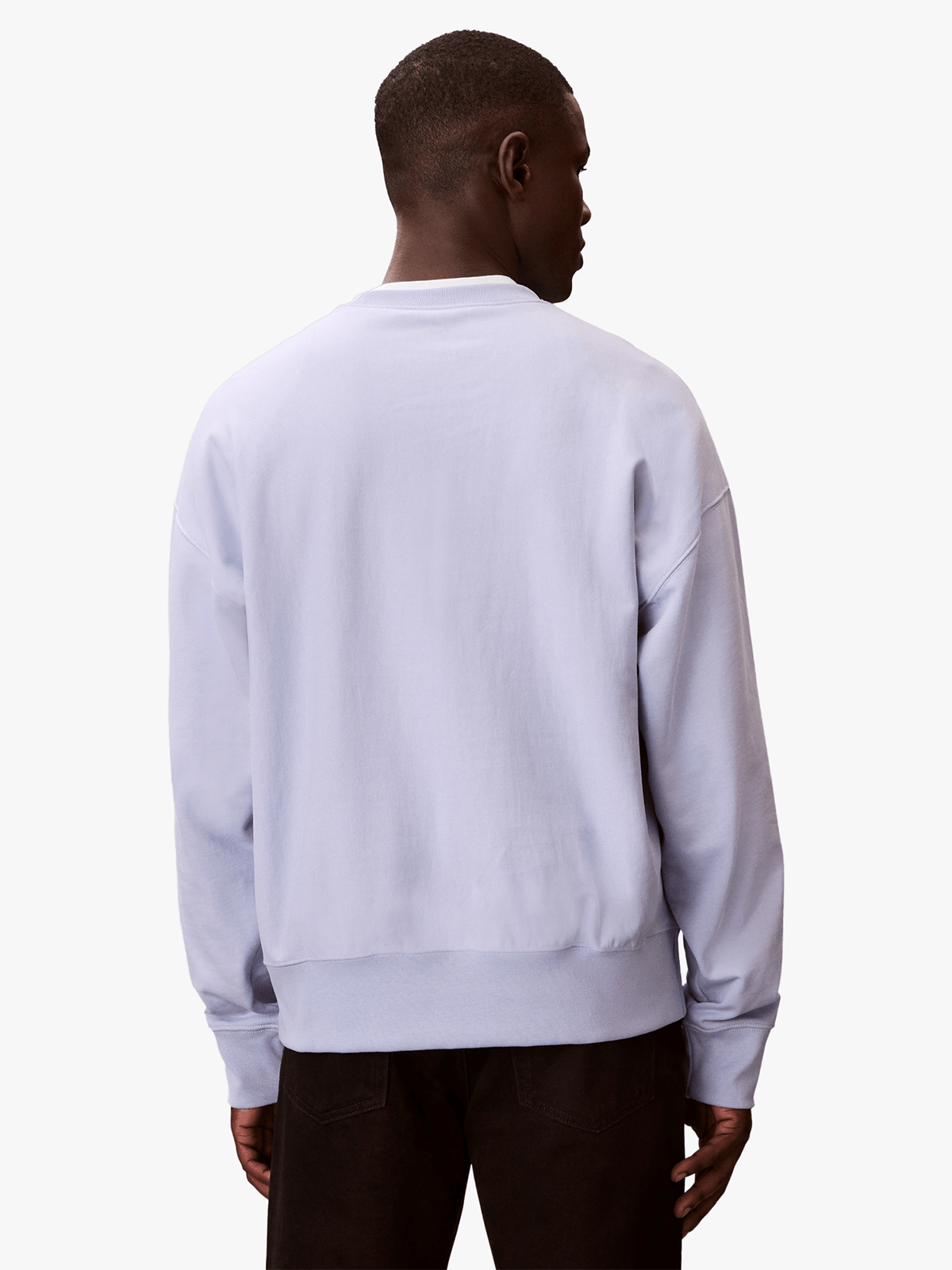 Calvin Klein Mens Premium Terry Monologo Sweatshirt In Lavender