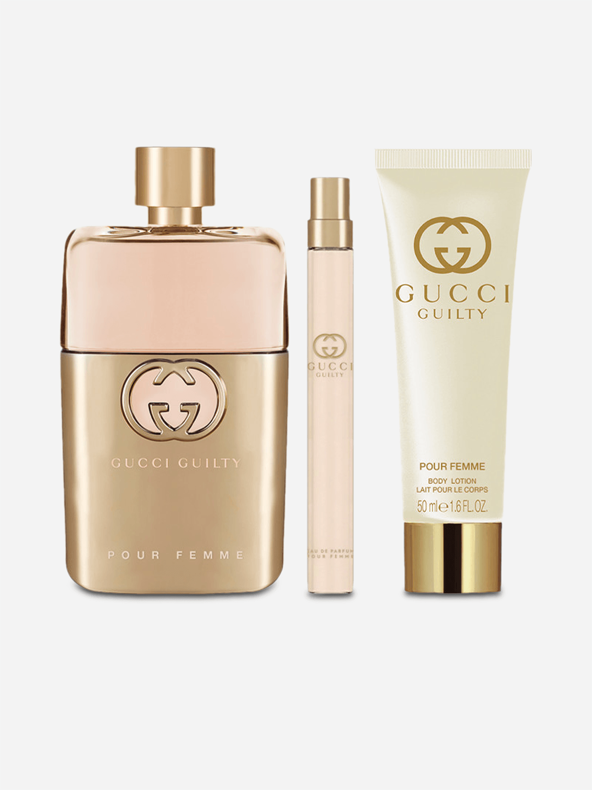 Gucci Mens Guilty Pour Femme Perfume Eau de Parfum Trio Gift Set