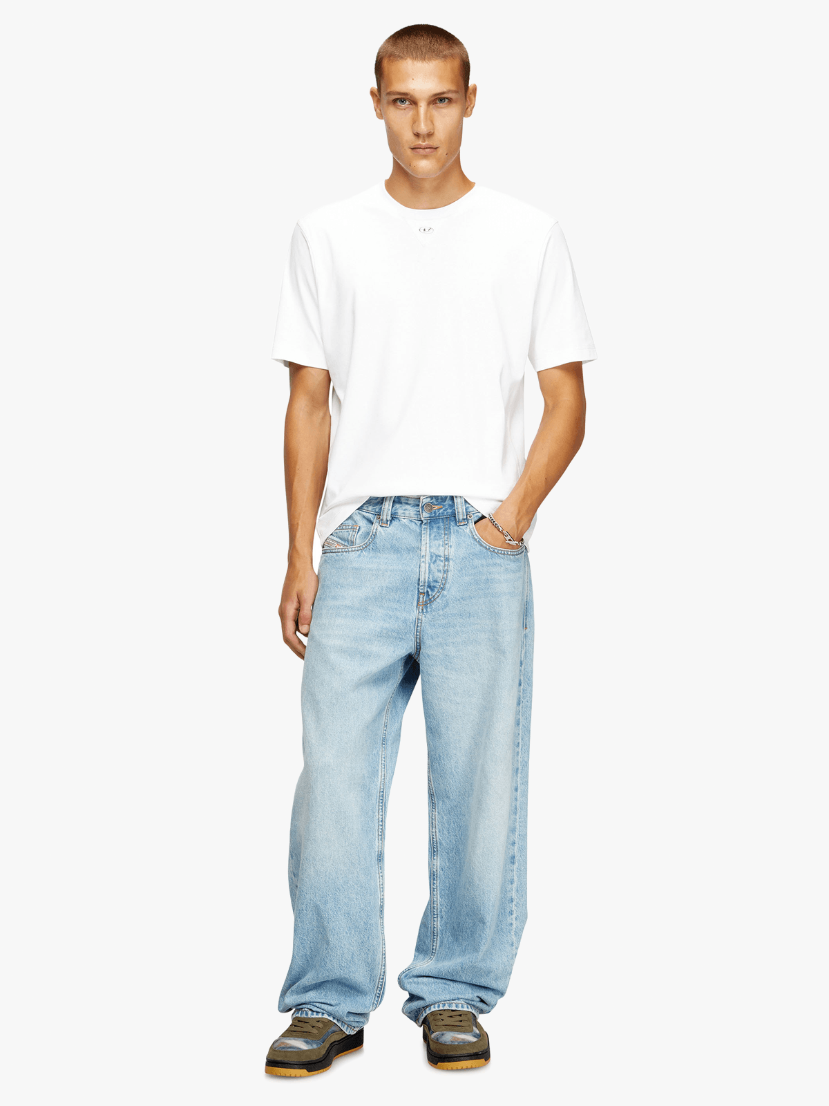 Diesel Mens T-Madjust Regular T-Shirt  In White