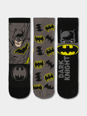 Boys 3 Pack Anklet Socks Batman Black 9 - 12 Years