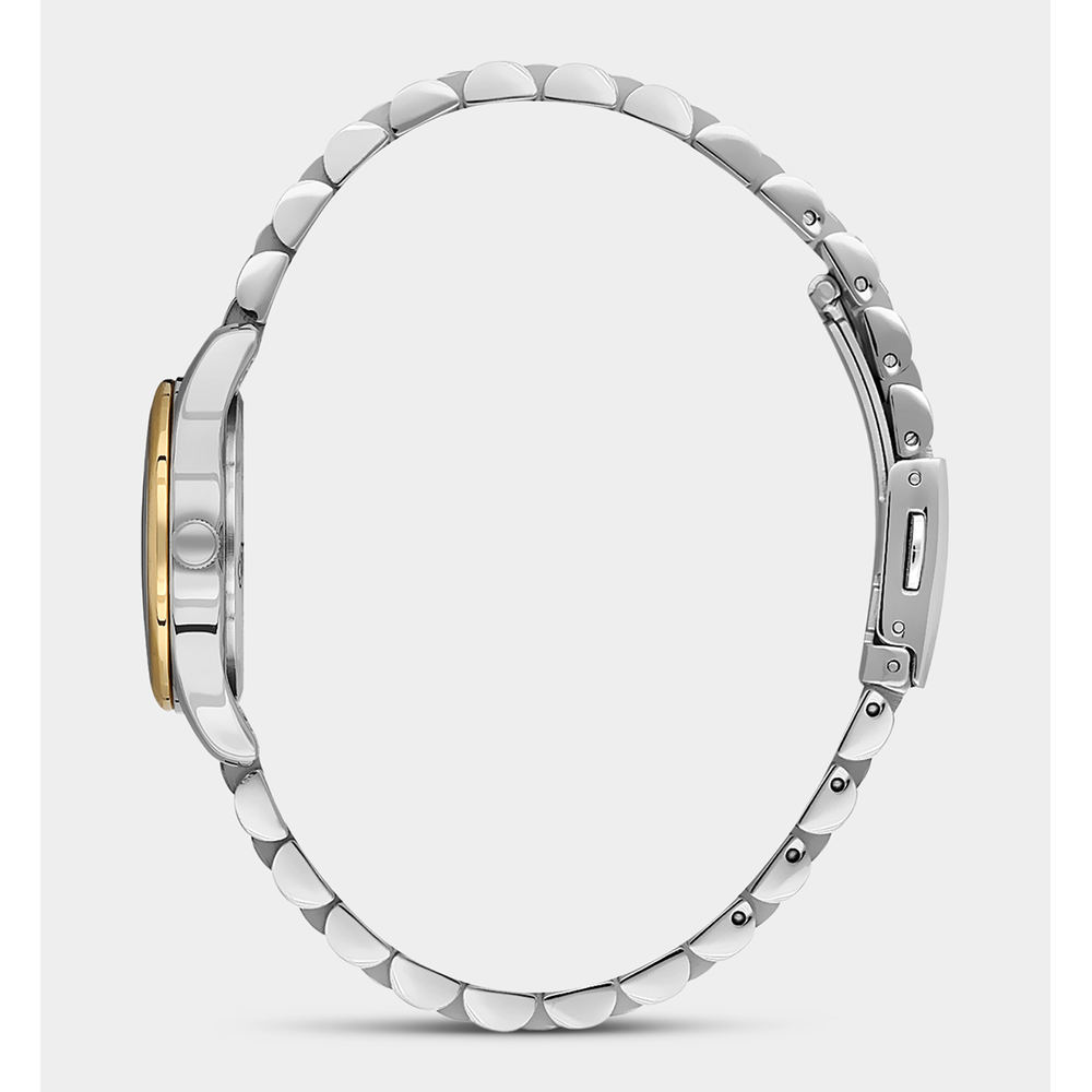 Daniel Klein Ladies Emerald Dial Watch Silver & Gold