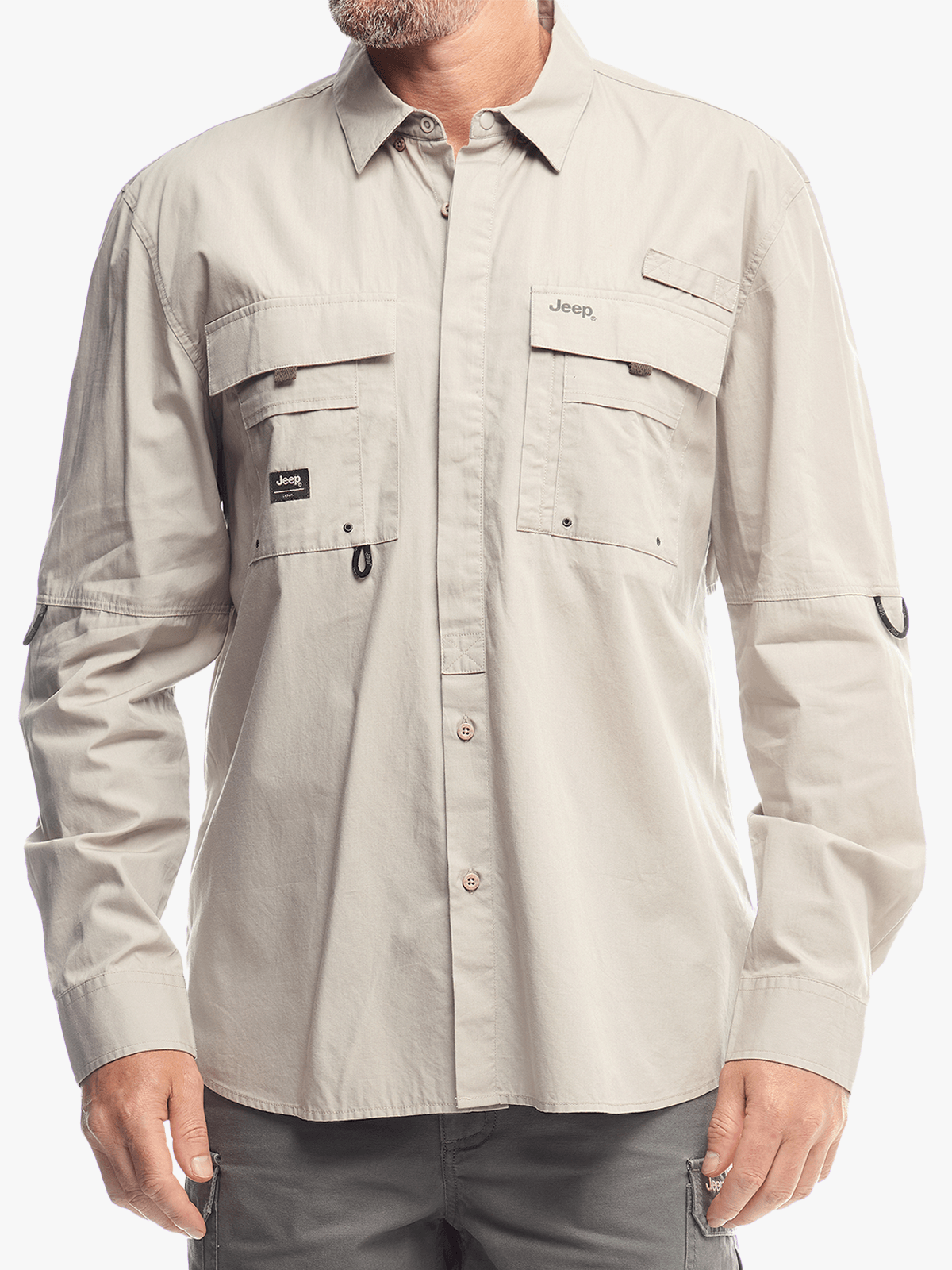 Jeep Mens Tackle Shirt In Khaki