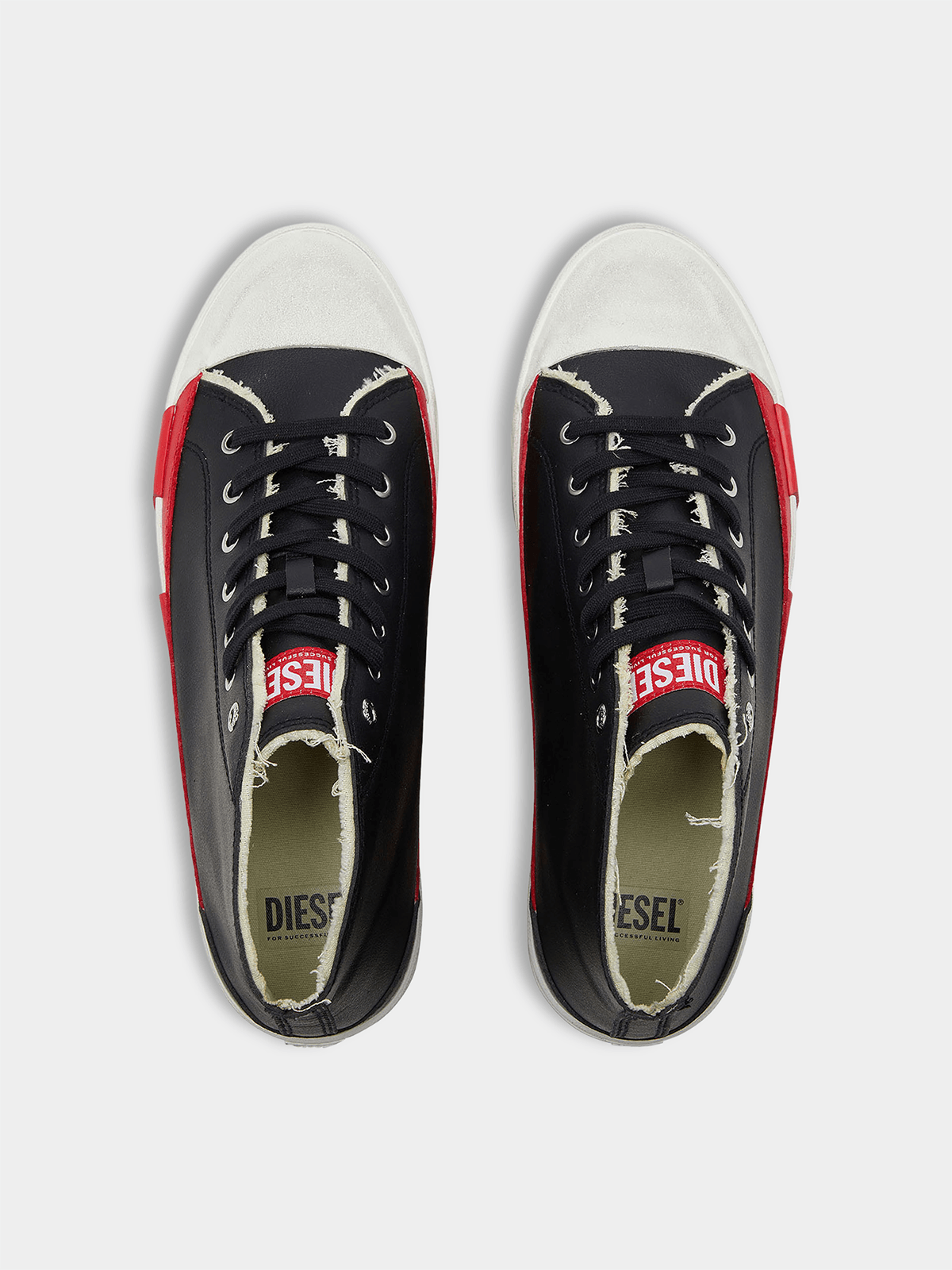 Diesel Mens S-D-Verse Mid Ii Sneakers In Black/Chinese Red