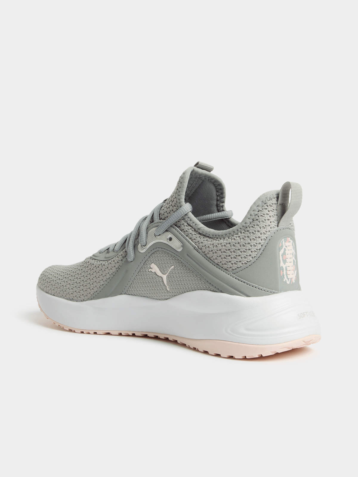 Puma Womens Softride Karma Animal Shoes In Gray Echo/Jasmine Flowers