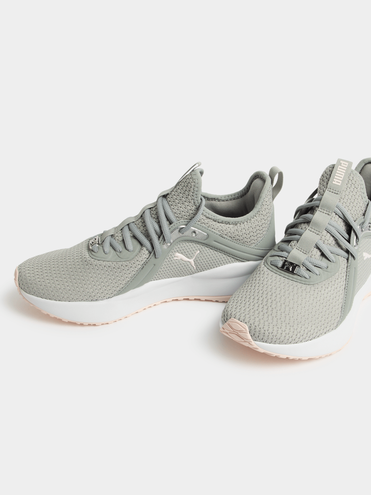 Puma Womens Softride Karma Animal Shoes In Gray Echo/Jasmine Flowers