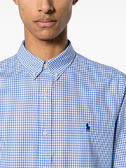 Polo Mens Non Iron Gingham Check Shirt In Blue