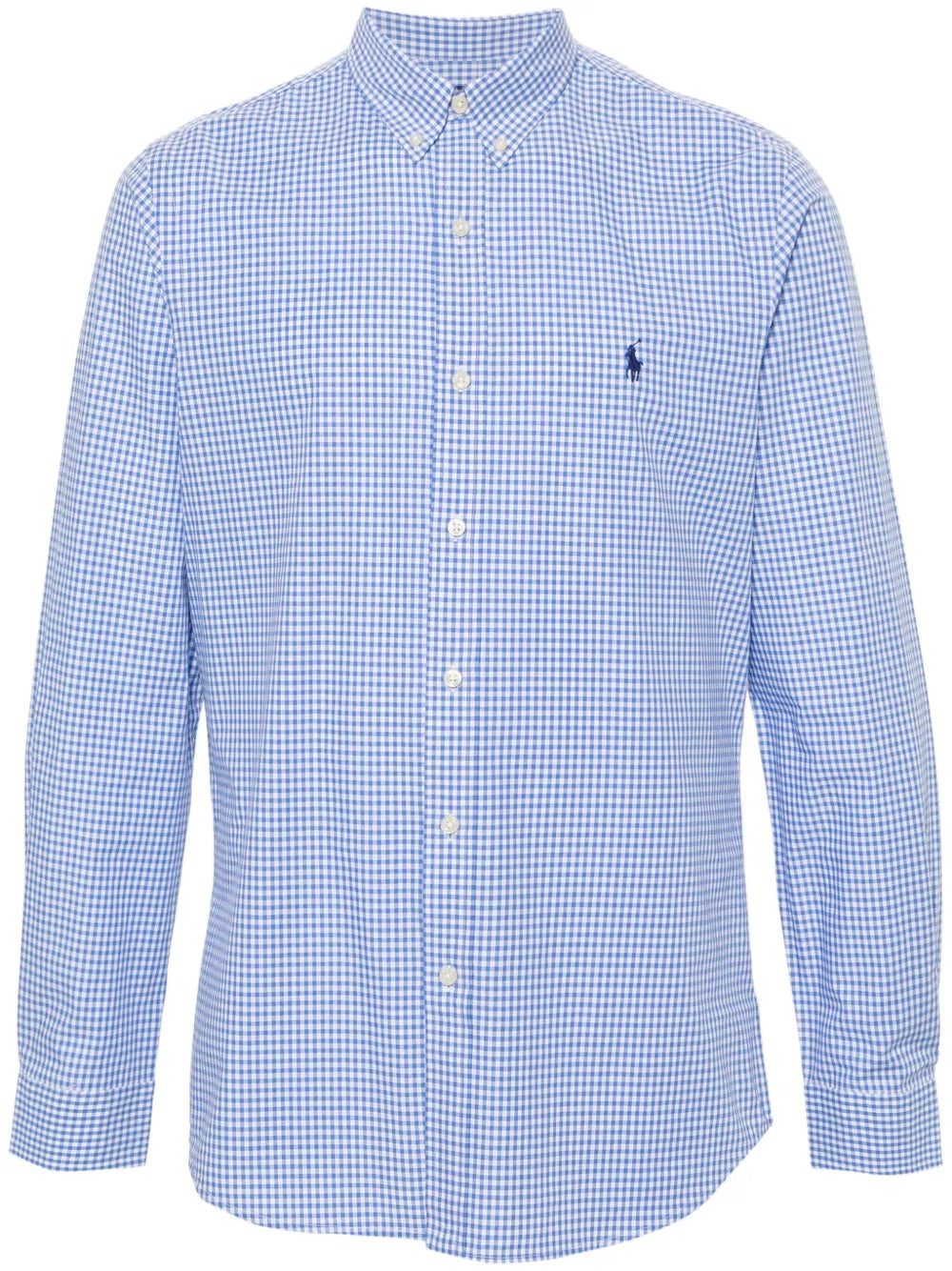 Polo Mens Non Iron Gingham Check Shirt In Blue