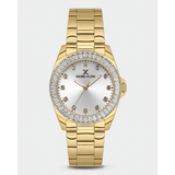 Daniel Klein Ladies Silver Dial Watch In Gold