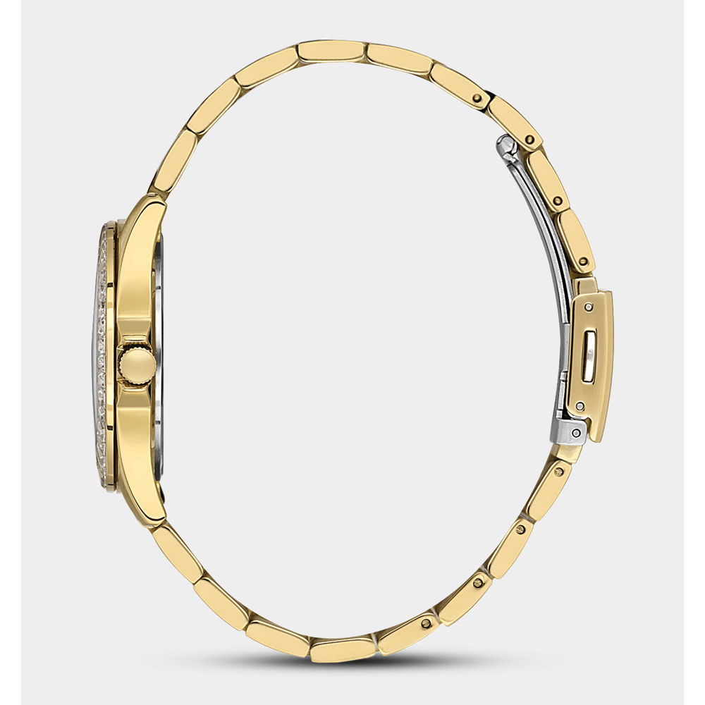 Daniel Klein Ladies Silver Dial Watch In Gold
