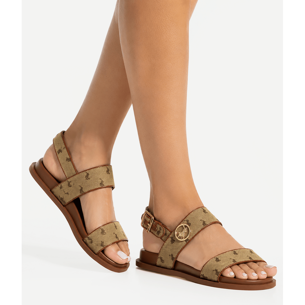Polo 0078842 Ladies Jacquard Moulded Trim Sandal Stone