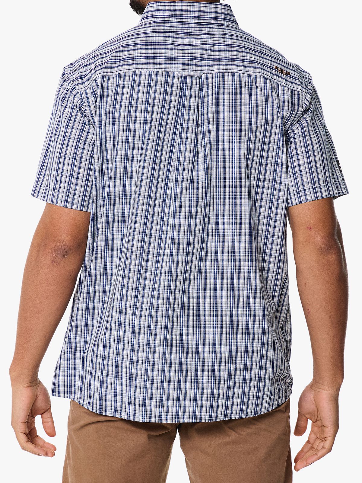 Jeep Mens M Check Shirt In Navy & Chalk