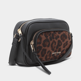 Pierre Cardin Womens Leopard Cherie Structured Bag In Black Multi