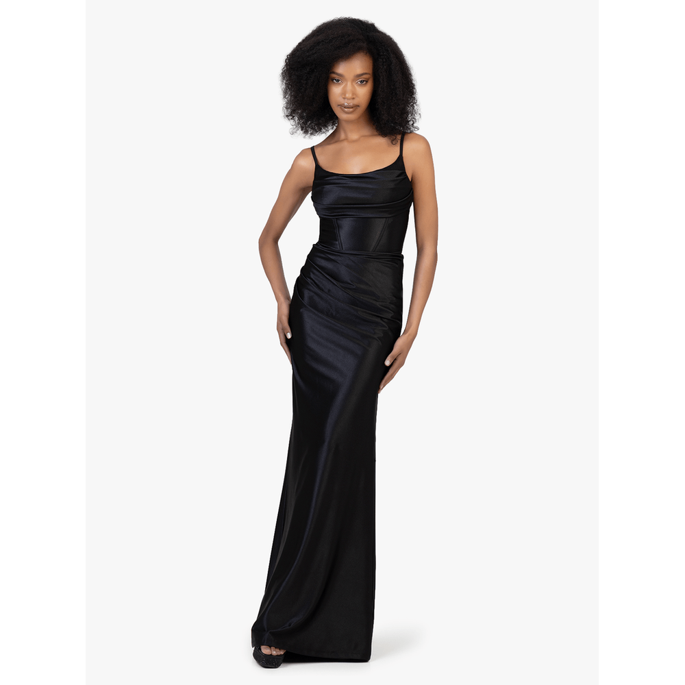 Sissy Boy Maxi Dress With Cowl Neckline Lace In Black