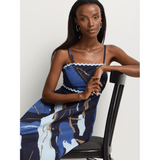 Izabel London Strappy Printed Dress In Blue