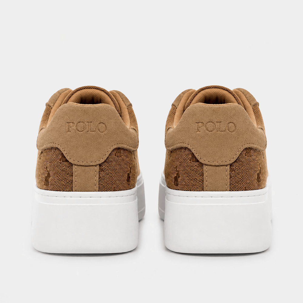 Polo Womens Jacquard Platform Shoes In Stone