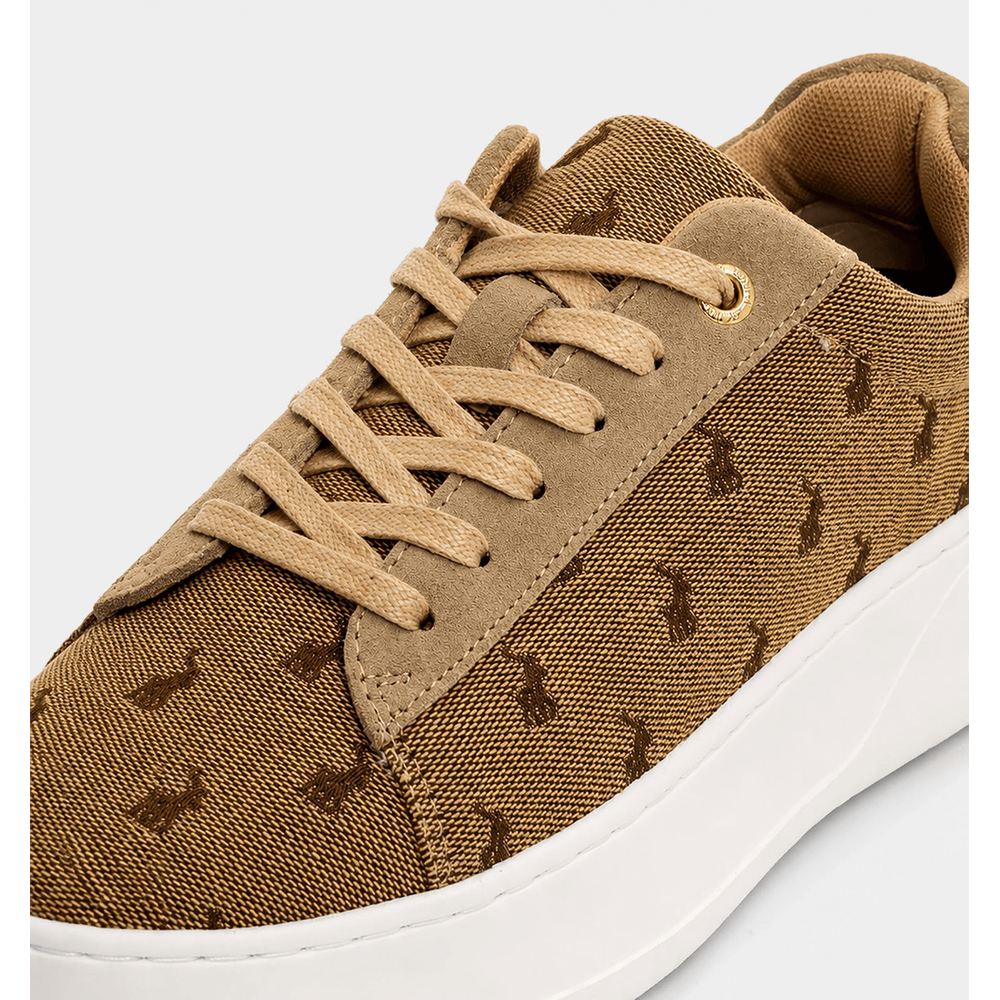 Polo Womens Jacquard Platform Shoes In Stone