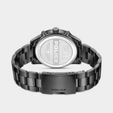 Police Mens Tangle Chronographic Stainless Steel Bracelet Watch In Black/Blue Dial