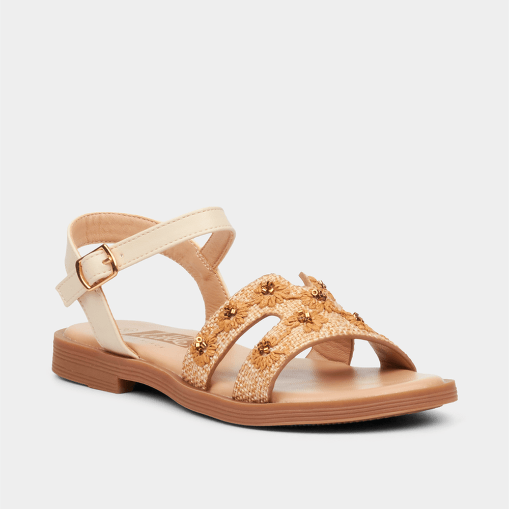 Little Miss Black Kids Mona 1 Sandals In Natural