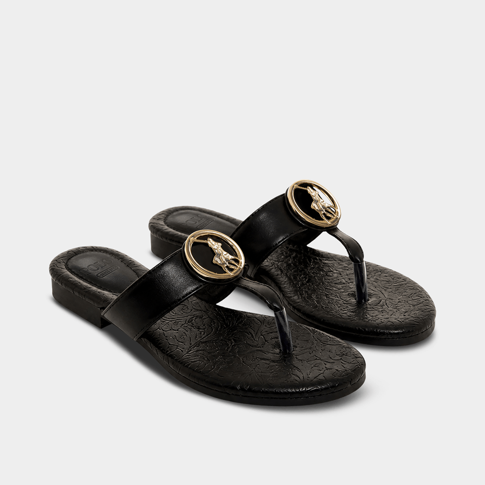 Polo Womens Big Flip Flop Sandals In Black