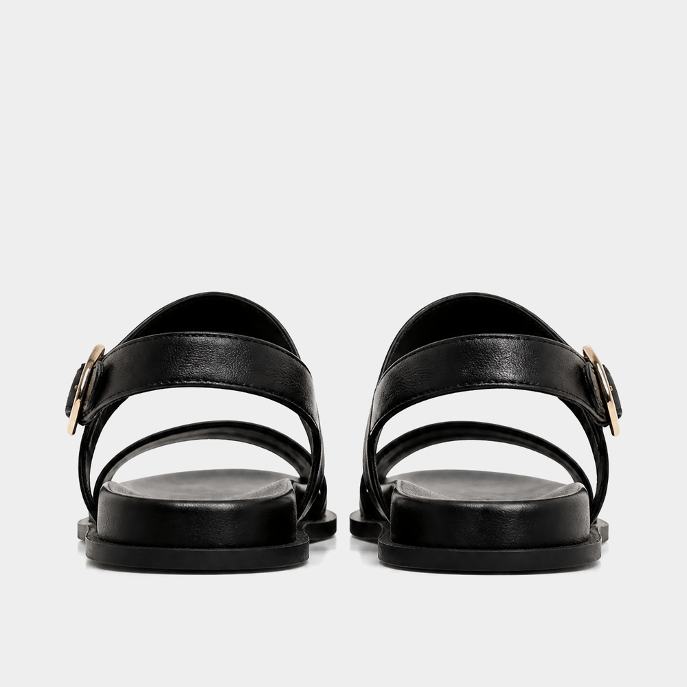 Polo 0078846 Ladies Leather Moulded Trim Sandals Black