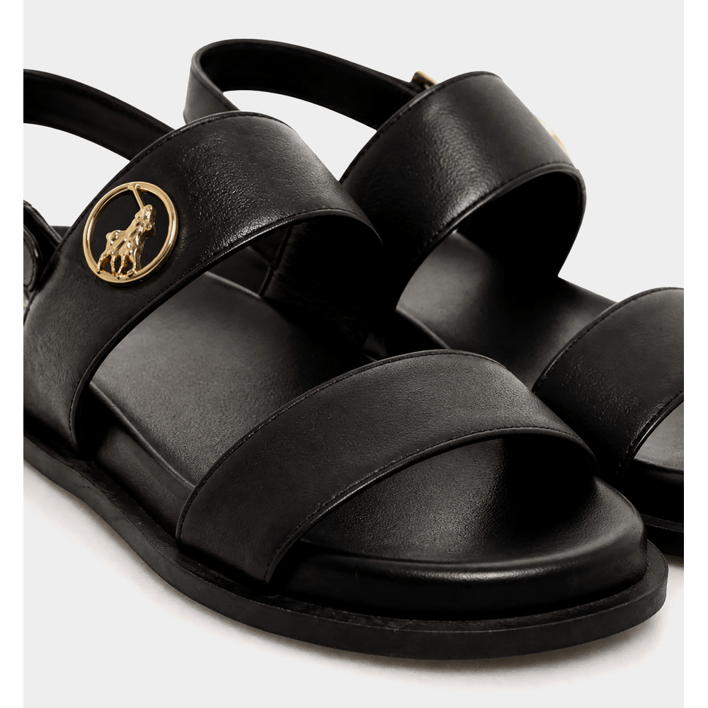 Polo 0078846 Ladies Leather Moulded Trim Sandals Black