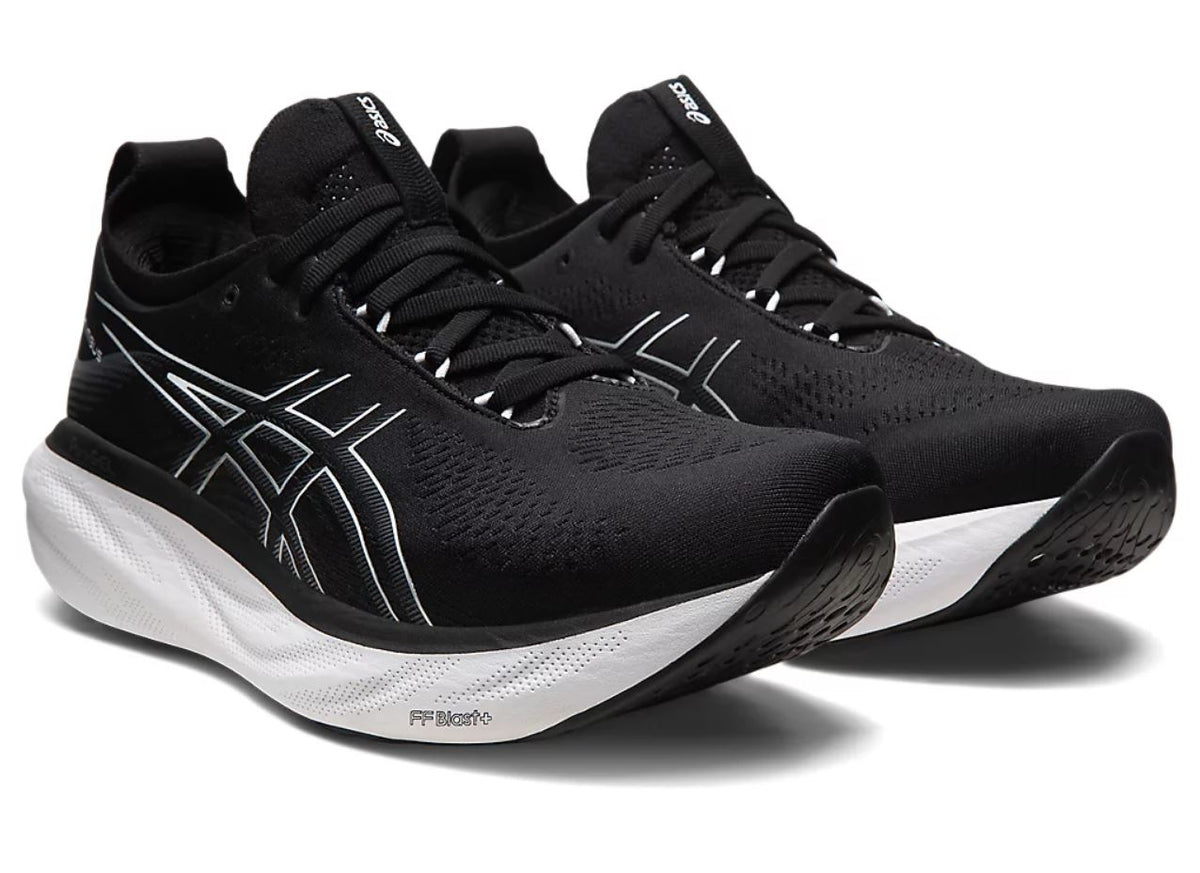 Asics Mens Gel-Nimbus 25 Shoes In Black/Pure Silver