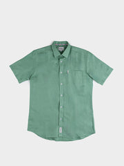 Ben Sherman Mens Short Sleeve Sage Linen Shirt
