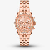 Micheal Kors Womens Ritz Chronograph Stainless Steel Watch In Rose Gold