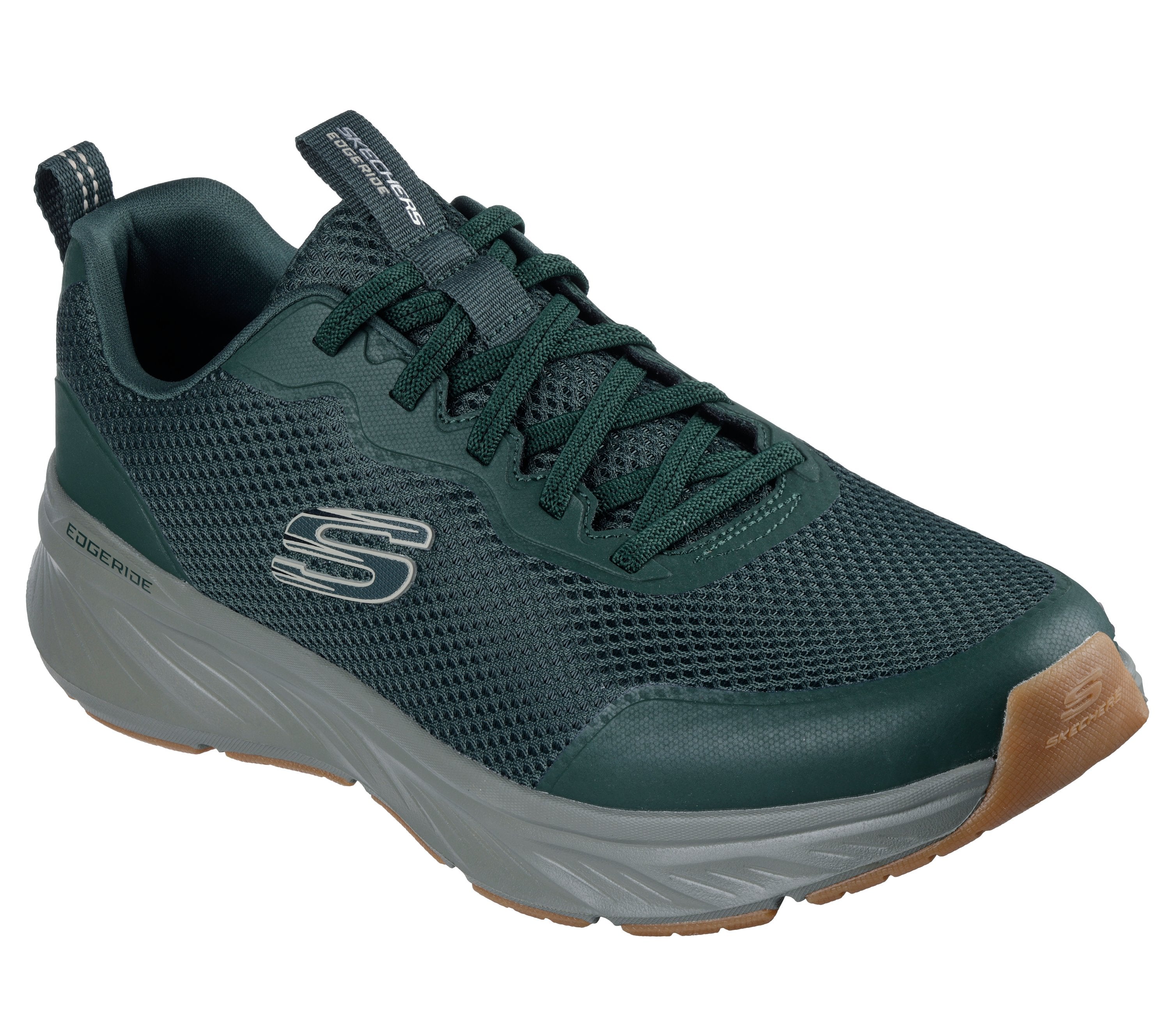 Skechers Mens Edgeride Shoes In Olive Green