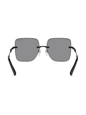 Michael Kors Womens Geometric Rimless Sunglasses In Black