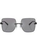 Michael Kors Womens Geometric Rimless Sunglasses In Black