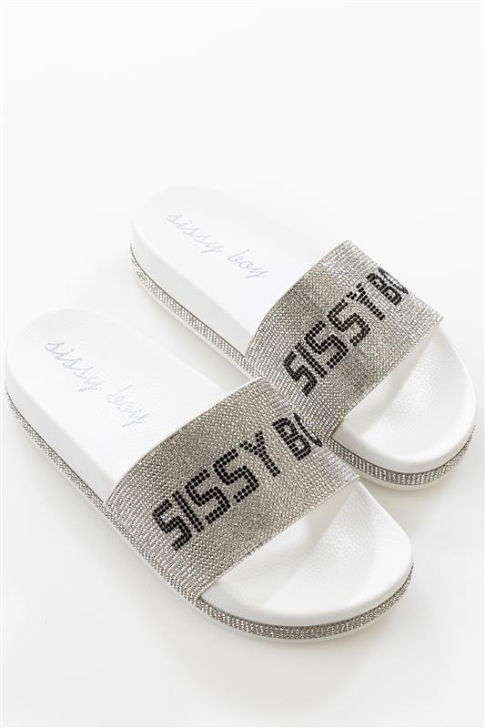 Sissyboy Sh921 Ladies Bling Slides White