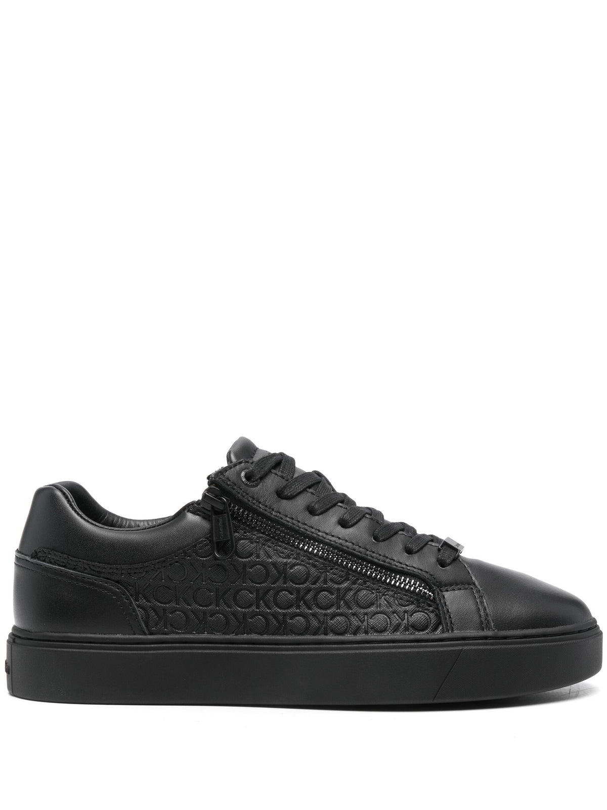 Calvin Klein Hm014960 Mens Ftw Low Lace Up W/ Zip Black