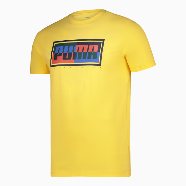 Puma Mens Yellow Graphics Box T-Shirt