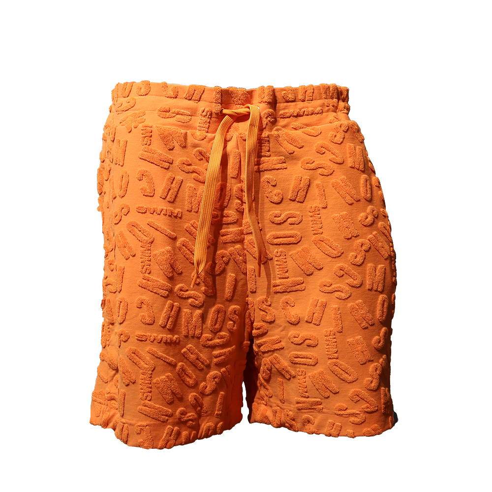 Moschino A6708 Jacq-Mono Drawstring Shorts Orange