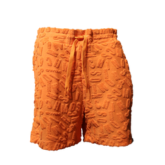 Moschino A6708 Jacq-Mono Drawstring Shorts Orange