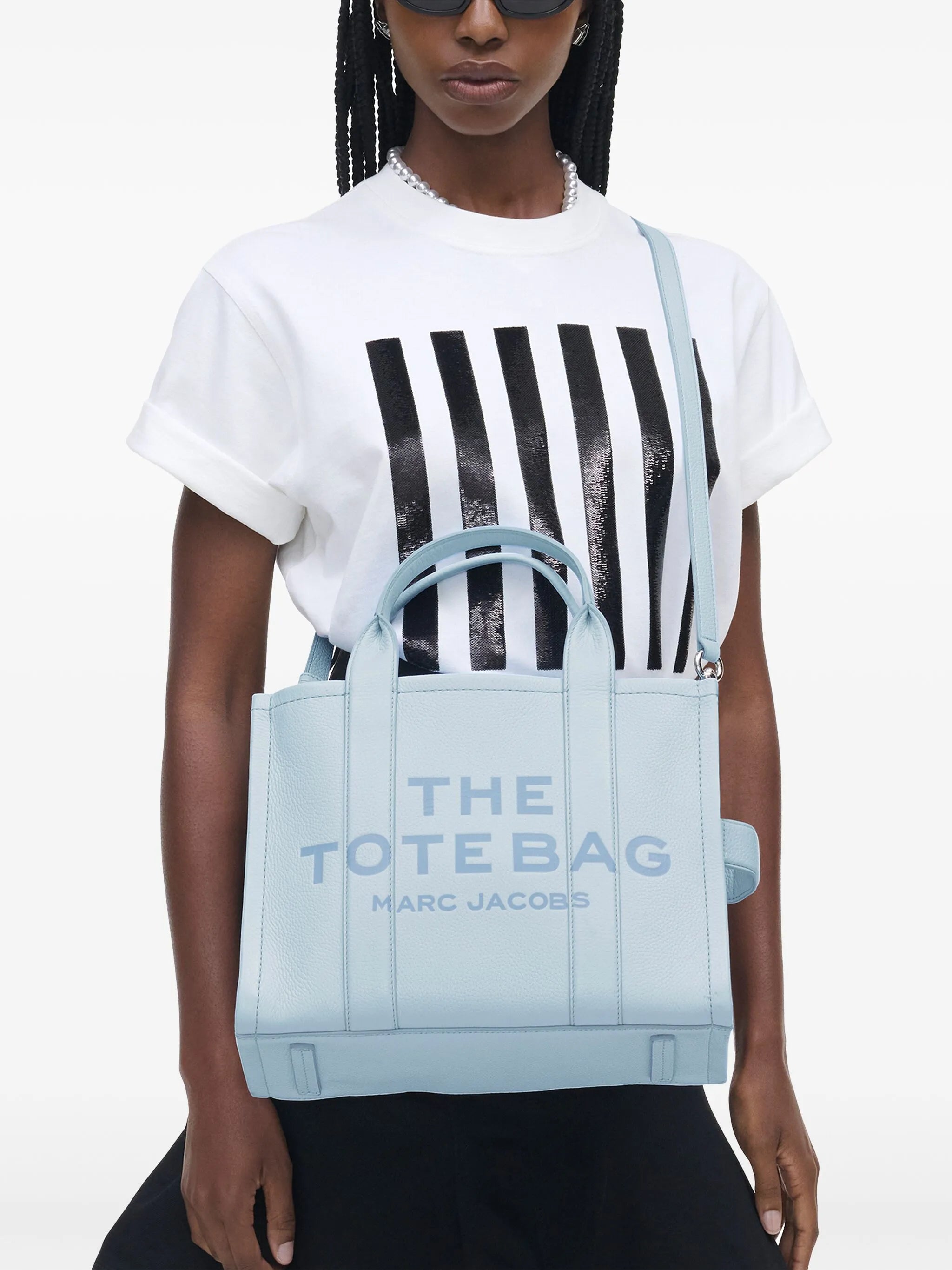 Marc Jacobs Womens Leather Medium Tote Bag In Blue